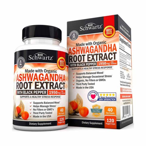 Ashwagandha Root Extract 1950 mg 120 Veggie Caps
