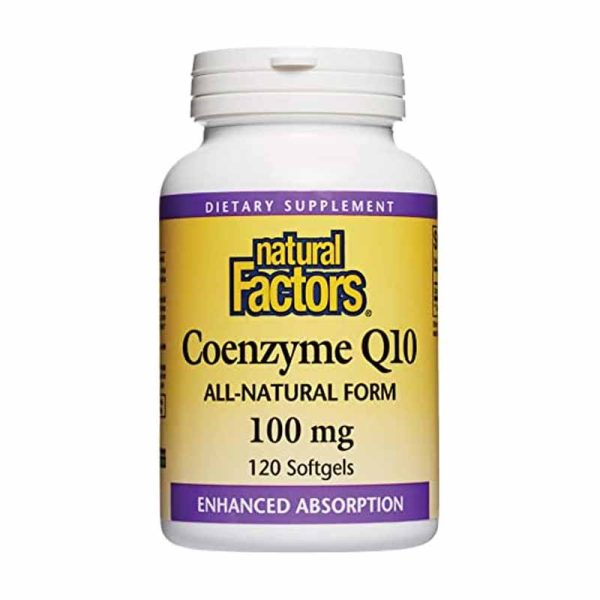 Coenzyme Q10 natural Factors 100 mg 120 Softgels