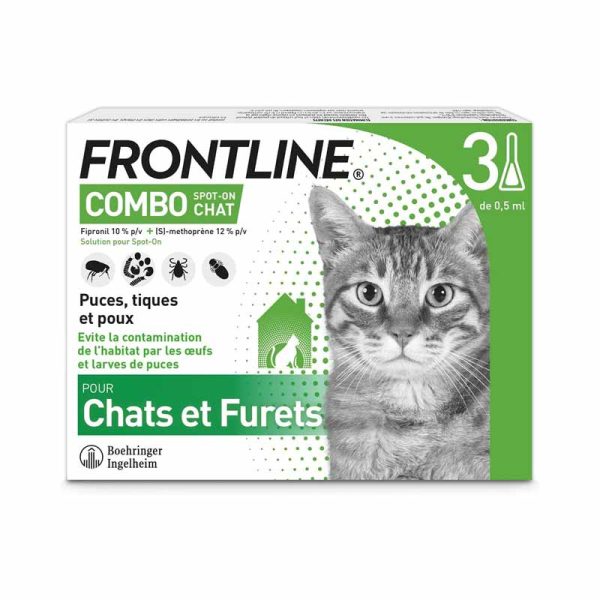 Frontline Combo Chat Anti puces et anti tiques pour chat 3 pipettes